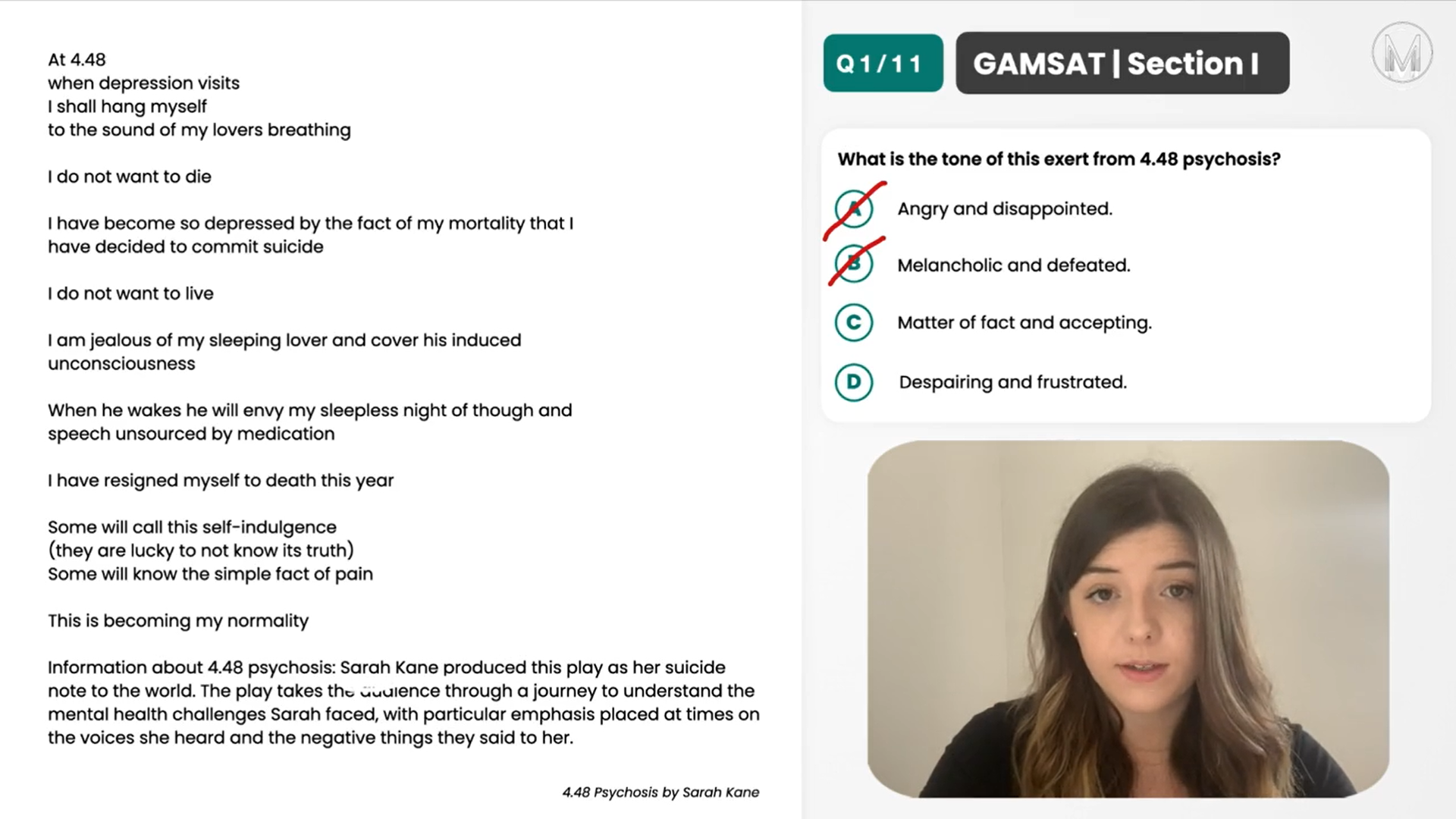 GAMSAT S1 Plays and Dialogue